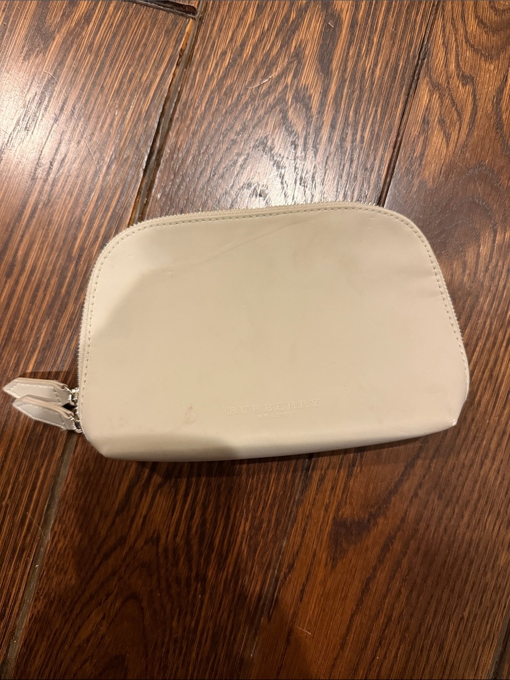 Burberry Cream Leather Cosmetic Pouch
